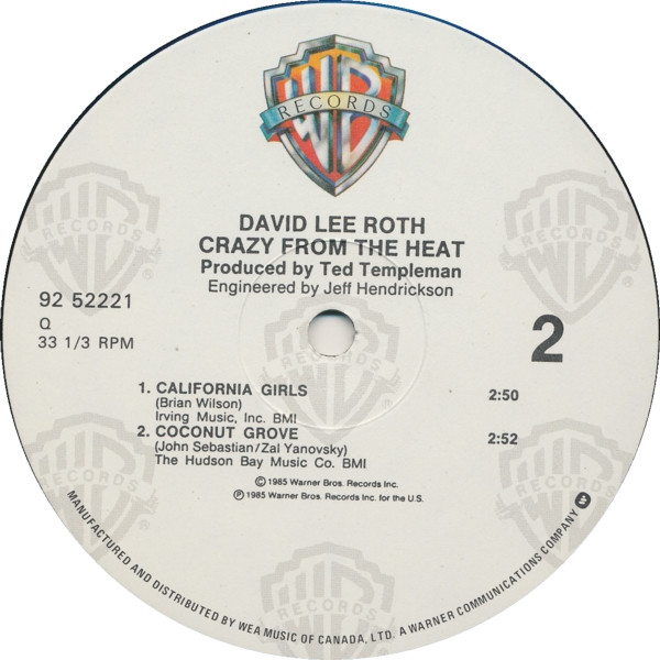 David Lee Roth - Crazy From The Heat | Warner Bros. Records (92 52221) - 4