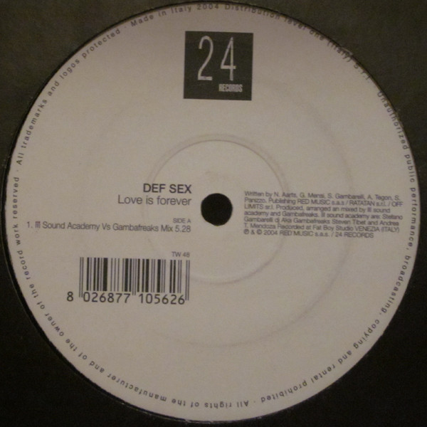 Def Sex - Love Is Forever | 24 Records (TW 48) - main