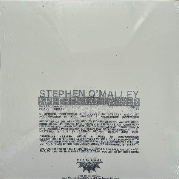 Stephen O'Malley - Spheres Collapser | XKatedral (XK032) - 2