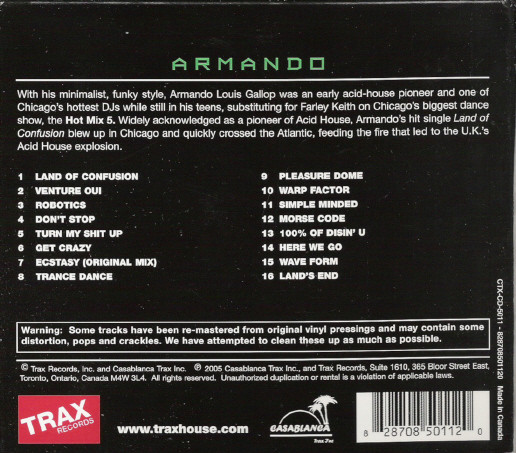 Armando - Trax Classix | Trax Records (CTX-CD-5011) - 2
