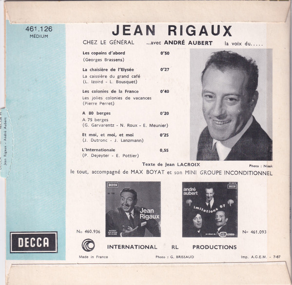 Jean Rigaux Avec André Aubert - Chez Le Général | Decca (461.126) - 2