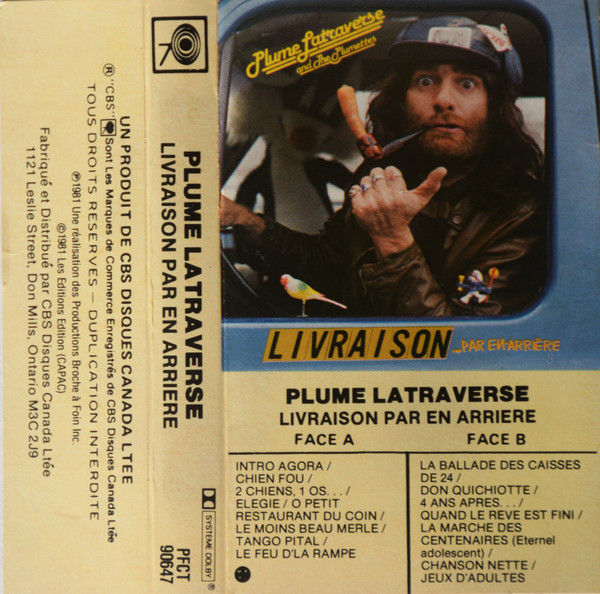 Plume Latraverse And The Plumettes - Livraison...Par En Arrière [Cassette] | CBS (PFCT 90647) - 2
