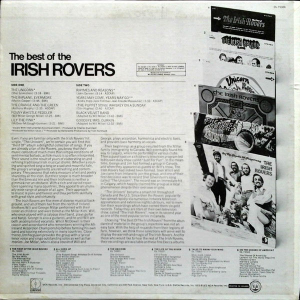 The Irish Rovers - The Best Of The Irish Rovers | Decca (DL 7-5386)