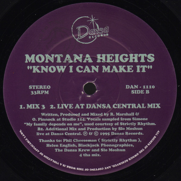 Montana Heights - Know I Can Make It | Dansa Records (DAN-1110) - 2 Montana Heights - Know I Can Make It | Dansa Records (DAN-1110) - 2