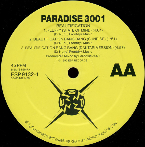 Paradise 3001 - Beautification | ESP Records (ESP 9132-1) - 4