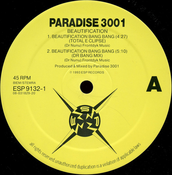 Paradise 3001 - Beautification | ESP Records (ESP 9132-1) - 3