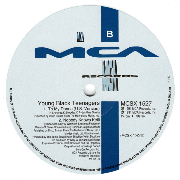 Young Black Teenagers - To My Donna (Remix) | MCA Records (MCSX 1527) - 4