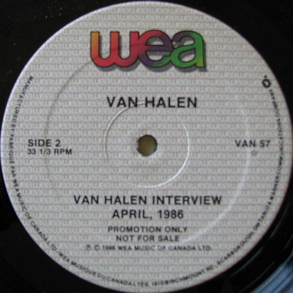 Van Halen - Van Halen Interview - April 1986 (12") [Vinyl] | WEA (VAN 57) - 2
