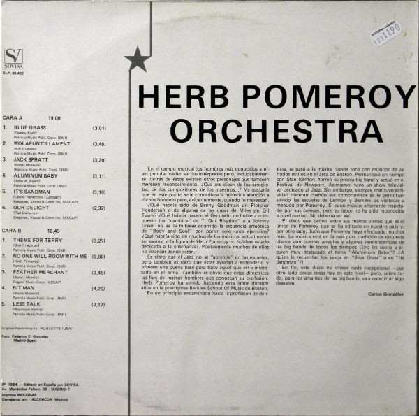 The Herb Pomeroy Orchestra - Herb Pomeroy Orchestra | SOVISA (SLP. 30.450) - 2