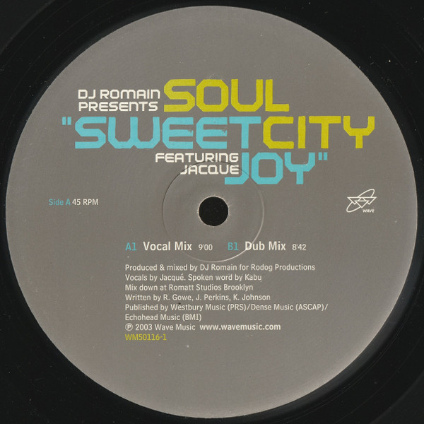 DJ Romain Presents Soul City Featuring Jaquita - Sweet Joy | Wave Music (WM50116-1) - main