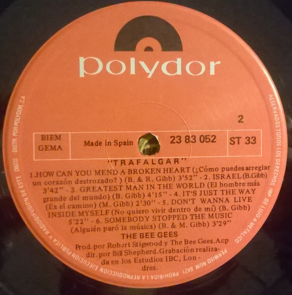 Bee Gees - Trafalgar | Polydor (23 83 052) - 4