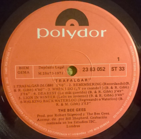 Bee Gees - Trafalgar | Polydor (23 83 052) - 3
