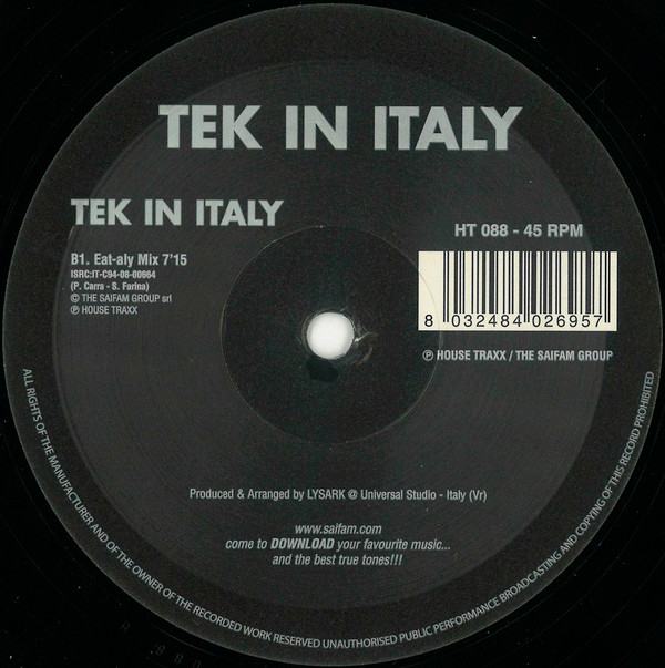 Tek In Italy - Tek In Italy | House Traxx (HT 088)
