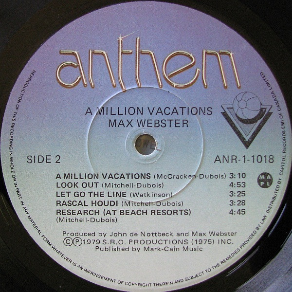 Max Webster - A Million Vacations | Anthem (ANR-1-1018) - 4