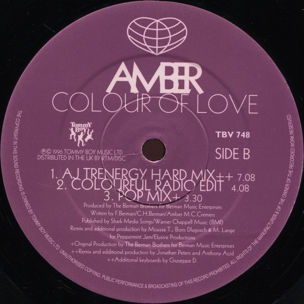 Amber - Colour Of Love | Tommy Boy (TBV 748)