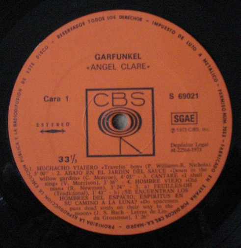 Art Garfunkel - Angel Clare | CBS (S 69021) - 4