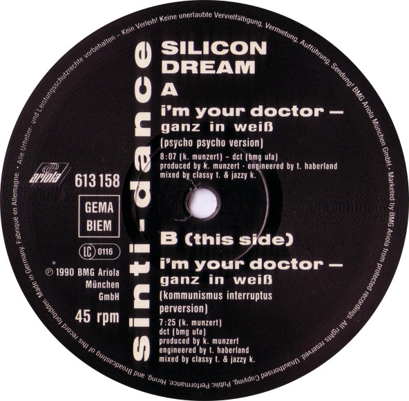 Silicon Dream - I'm Your Doctor (Ganz In Weiß) | Ariola (613 158) - 3
