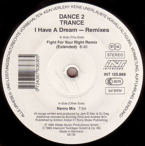 Dance 2 Trance - I Have A Dream (Remixes) | Blow Up (INT 125.889)