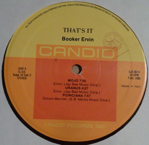 Booker Ervin - That's It! | Candid (GJS 9014) - 3