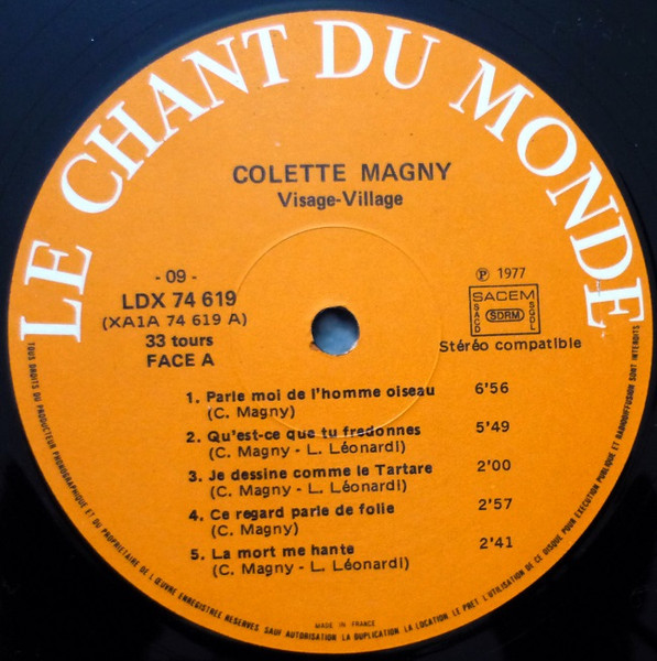 Colette Magny - Visage-Village | Le Chant Du Monde (LDX 74619) - 3 Colette Magny - Visage-Village | Le Chant Du Monde (LDX 74619) - 3