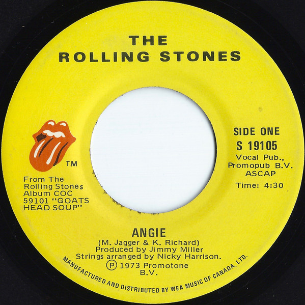 The Rolling Stones - Angie | Rolling Stones Records (S 19105)