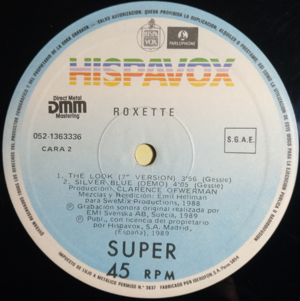 Roxette - The Look (Head-Drum-Mix) | Hispavox (052-1363336) - 4