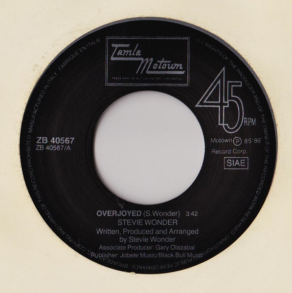 Stevie Wonder - Overjoyed | Tamla Motown (ZB 40567) - 3