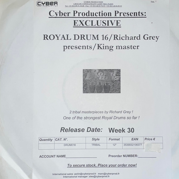 Richard Grey Pres. King Master - Back Percussions / Drummer Madness | Royal Drums (DRUM 016) - main Richard Grey Pres. King Master - Back Percussions / Drummer Madness | Royal Drums (DRUM 016) - main