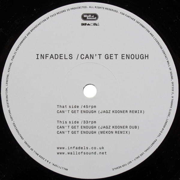 Infadels - Can't Get Enough | Wall Of Sound (WALL T 110 PR) Infadels - Can't Get Enough | Wall Of Sound (WALL T 110 PR)