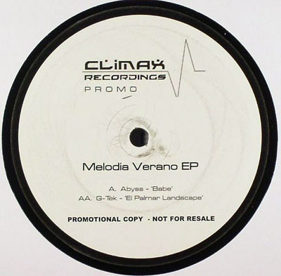 Abyss / G-Tek - Melodia Verano EP | Climax Recordings (CLIMAX014)