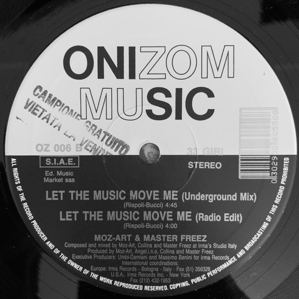 Moz-Art & Master Freez - Let The Music Move Me | Onizom Music (OZ 006) - 6 Moz-Art & Master Freez - Let The Music Move Me | Onizom Music (OZ 006) - 6