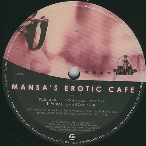Mansa's Erotic Cafe - Love & Happiness | Elypsia (ELY 027 12) - main Mansa's Erotic Cafe - Love & Happiness | Elypsia (ELY 027 12) - main