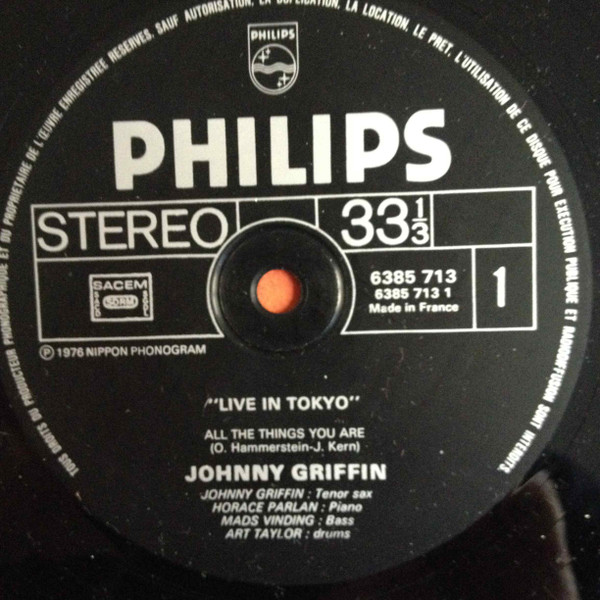 Johnny Griffin - Live In Tokyo | Philips (6385 713) - 3