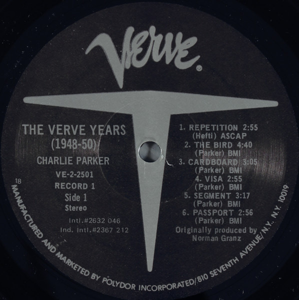 Charlie Parker - The Verve Years (1948-50) | Verve Records (VE-2-2501) - 3