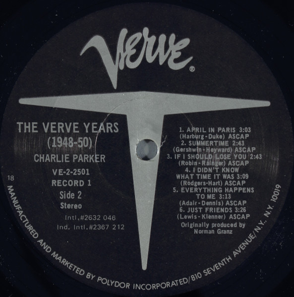 Charlie Parker - The Verve Years (1948-50) | Verve Records (VE-2-2501) - 4