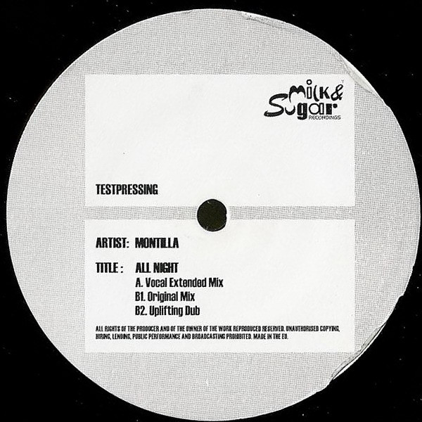 Montilla - All Night | Milk & Sugar Recordings (MSRM 2002/20)