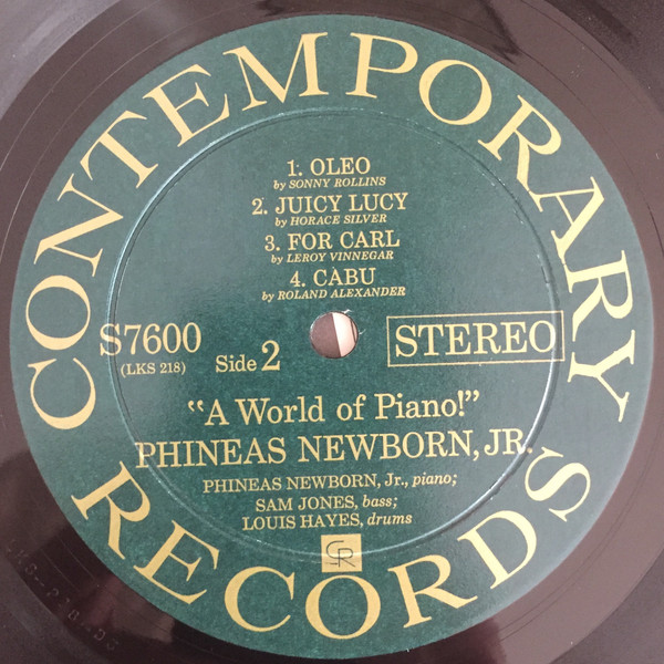 Phineas Newborn Jr. - A World Of Piano ! | Contemporary Records (S7600) - 4
