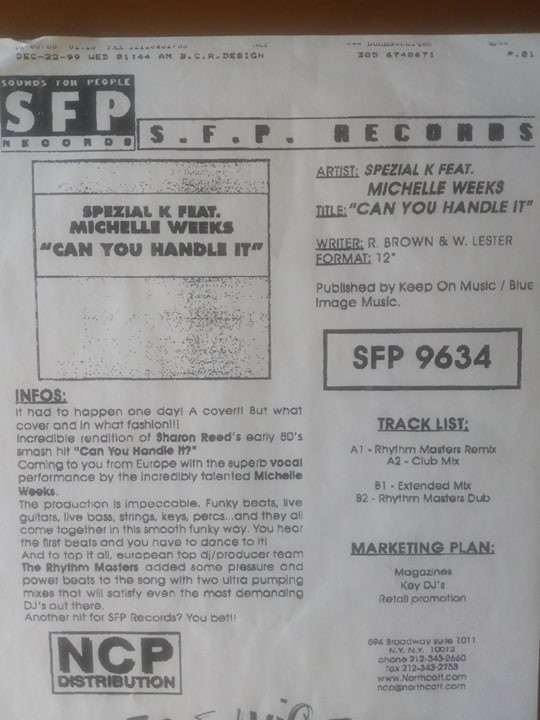 Spezial K - Can You Handle It | SFP Records (SFP 9634) - 2