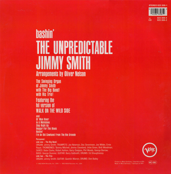 Jimmy Smith - Bashin' - The Unpredictable Jimmy Smith | Verve Records (823 308-1) - 2
