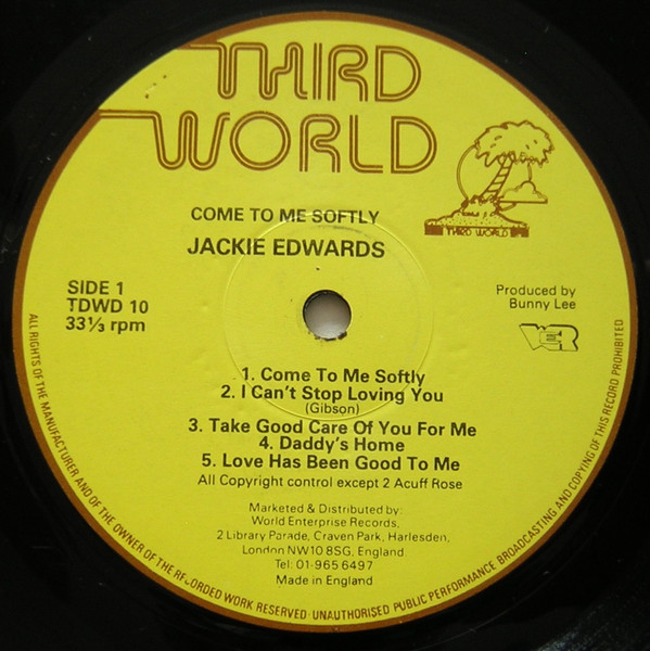 Jackie Edwards - Come To Me Softly | Third World (TDWD 10) - 3