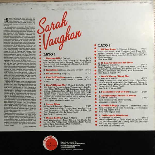 Sarah Vaughan - Sarah Vaughan | Musica Jazz (2MJP 1046) - 2 Sarah Vaughan - Sarah Vaughan | Musica Jazz (2MJP 1046) - 2