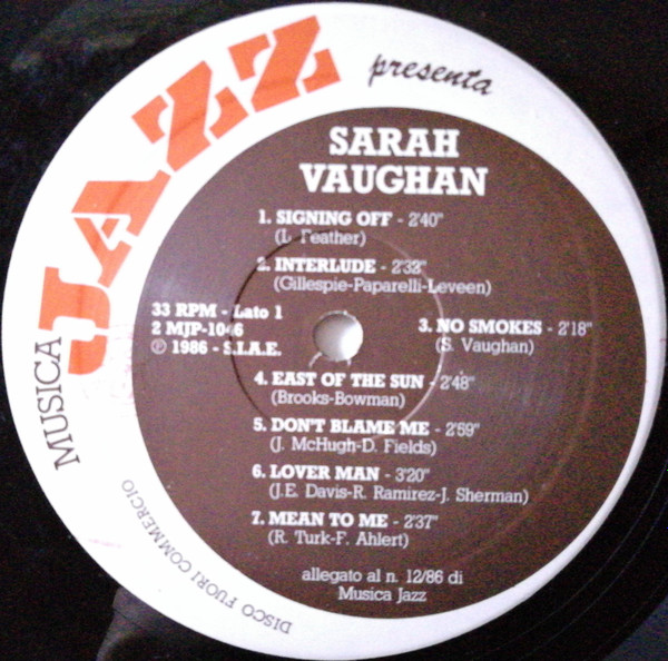 Sarah Vaughan - Sarah Vaughan | Musica Jazz (2MJP 1046) - 3 Sarah Vaughan - Sarah Vaughan | Musica Jazz (2MJP 1046) - 3