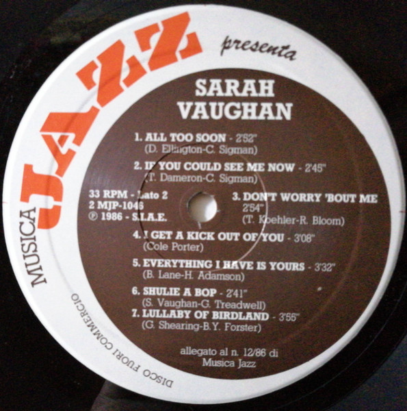 Sarah Vaughan - Sarah Vaughan | Musica Jazz (2MJP 1046) - 4 Sarah Vaughan - Sarah Vaughan | Musica Jazz (2MJP 1046) - 4