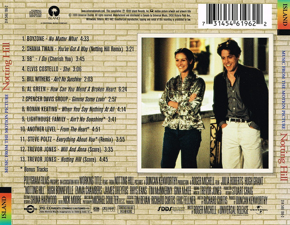Various - Notting Hill (Music From The Motion Picture) | Island Records (314 546 196-2) - 2