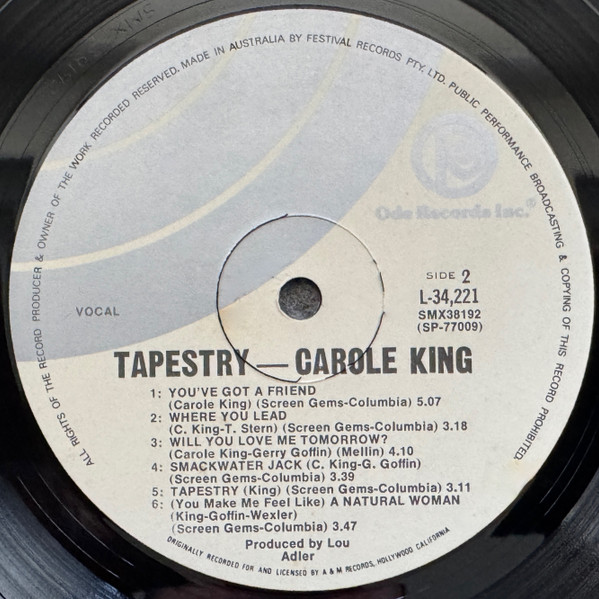 Carole King - Tapestry | Ode Records (SODL-934221) - 4 Carole King - Tapestry | Ode Records (SODL-934221) - 4