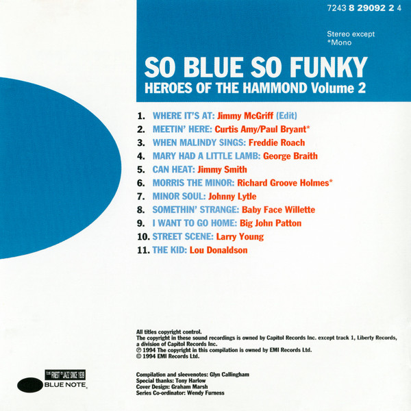 Various - So Blue So Funky (Heroes Of The Hammond Volume 2) | Blue Note (7243 8 29092 2 4) - 3 Various - So Blue So Funky (Heroes Of The Hammond Volume 2) | Blue Note (7243 8 29092 2 4) - 3