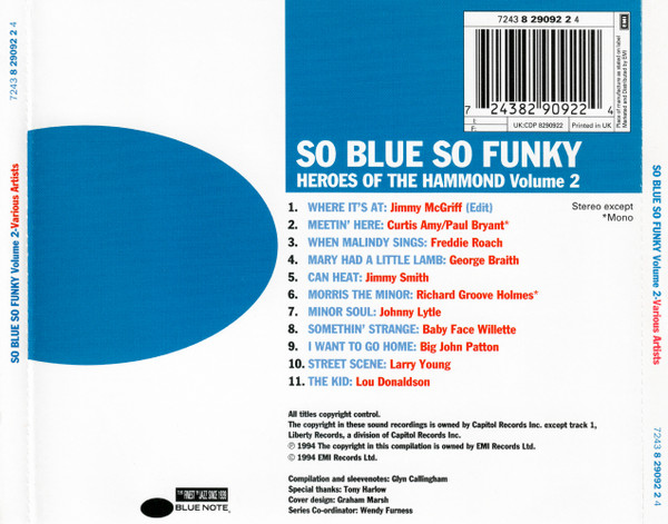 Various - So Blue So Funky (Heroes Of The Hammond Volume 2) | Blue Note (7243 8 29092 2 4) - 2 Various - So Blue So Funky (Heroes Of The Hammond Volume 2) | Blue Note (7243 8 29092 2 4) - 2
