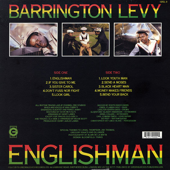 Barrington Levy - Englishman | Greensleeves Records (GREL 9) - 2