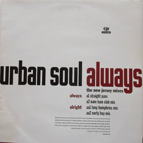 Urban Soul - Always (The New Jersey Mixes) | Cooltempo (COOLXR 251) Urban Soul - Always (The New Jersey Mixes) | Cooltempo (COOLXR 251)