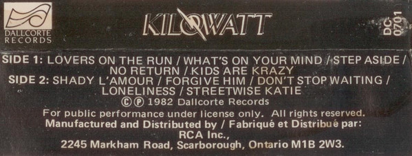 Kilowatt - Kilowatt [Cassette] | Dallcorte Records (DC 0701) - 2